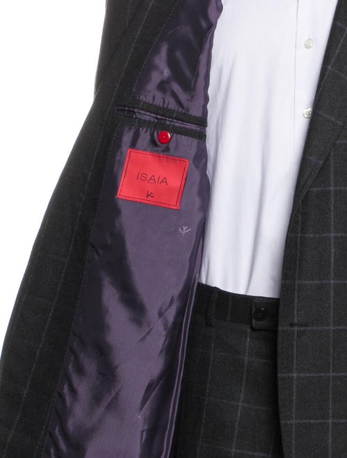 Isaia Wool Plaid Print Two-Piece Suit