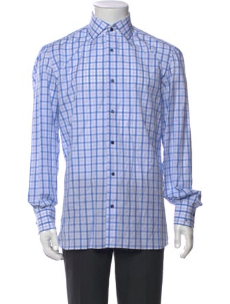 Isaia Plaid Print Long Sleeve Shirt