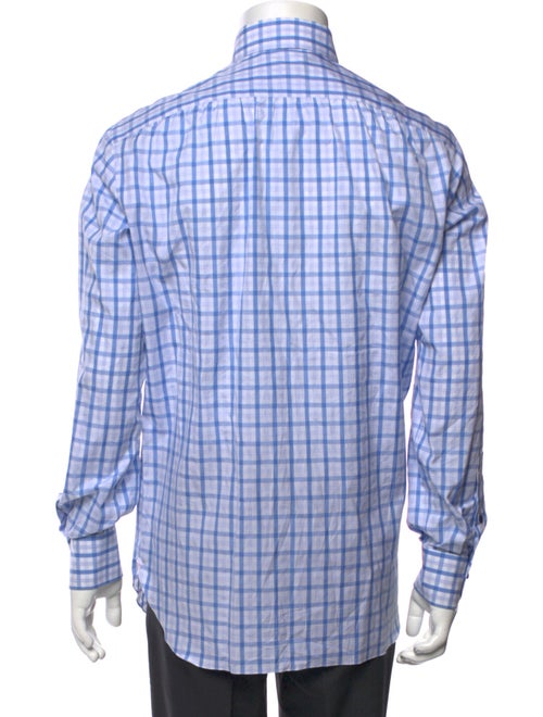 Isaia Plaid Print Long Sleeve Shirt