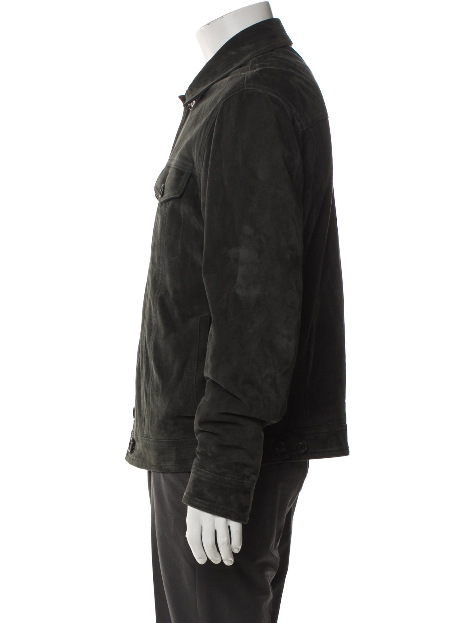 Isaia Leather Trucker Jacket