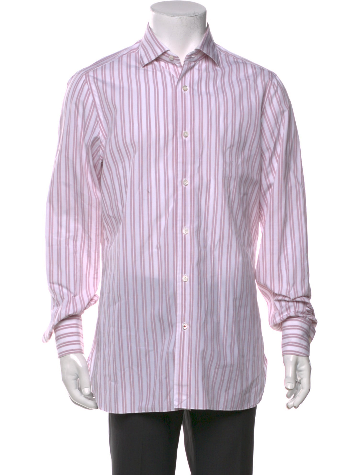 Isaia Striped Long Sleeve Dress Shirt