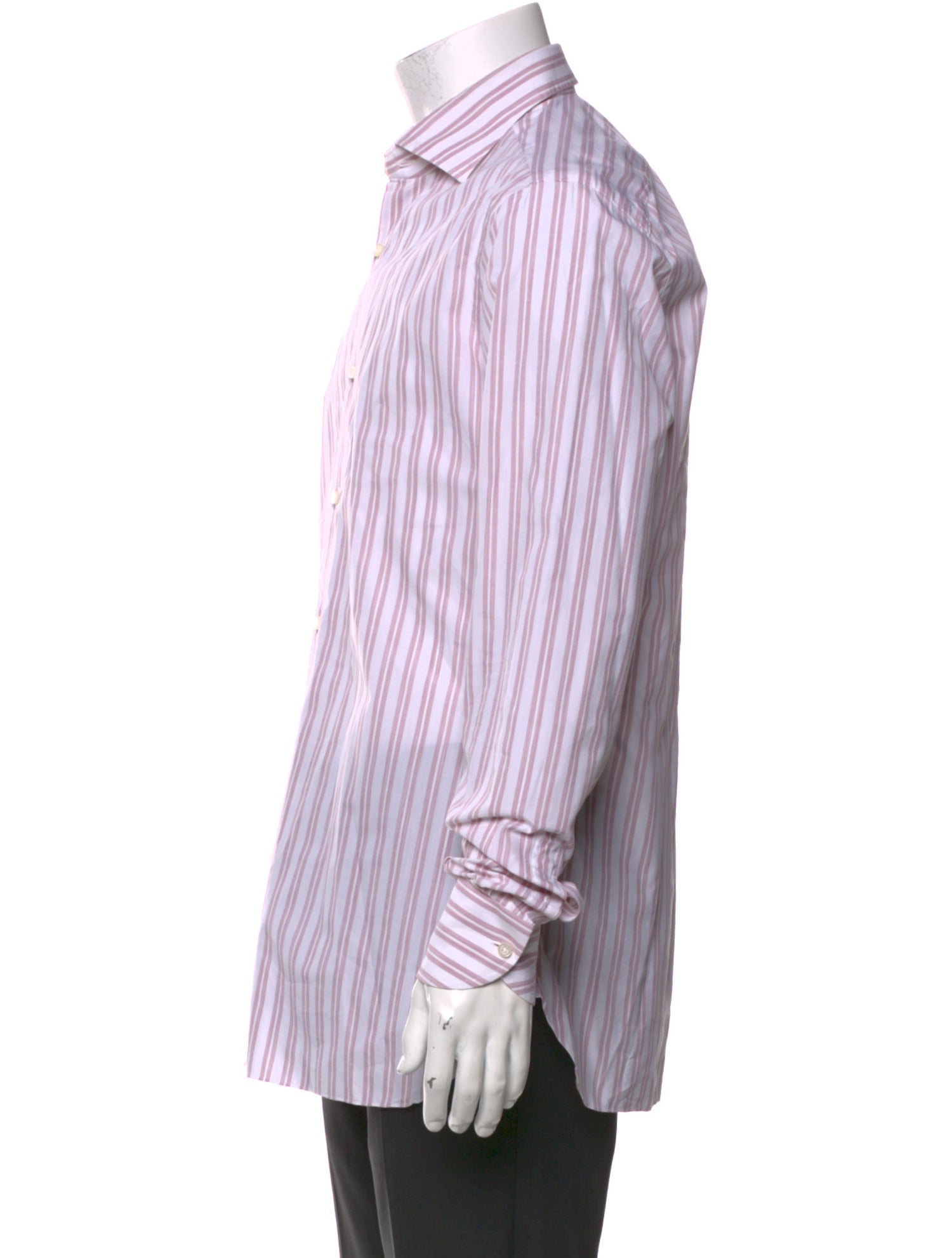 Isaia Striped Long Sleeve Dress Shirt