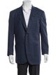Isaia Silk Plaid Print Blazer