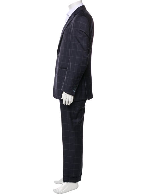 Isaia Wool Plaid Print Two-Piece Blazer