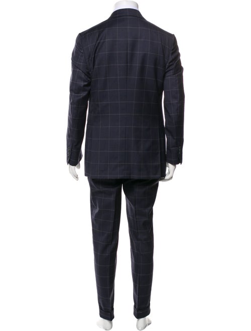 Isaia Wool Plaid Print Two-Piece Blazer