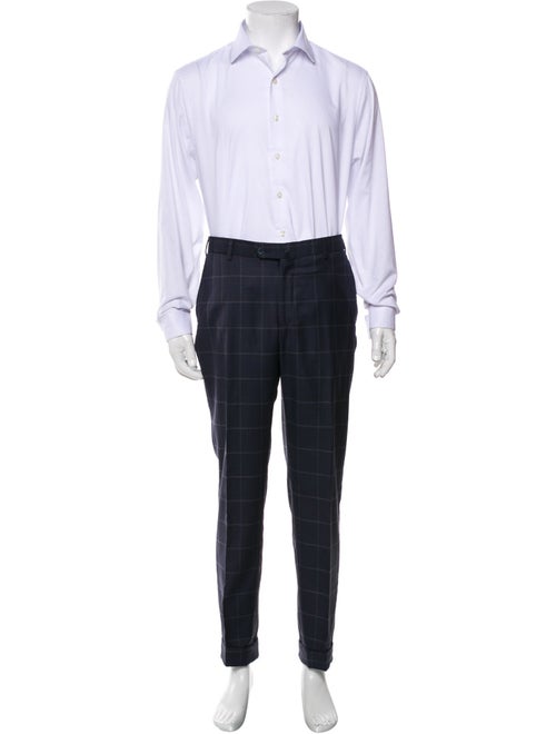 Isaia Wool Plaid Print Two-Piece Blazer