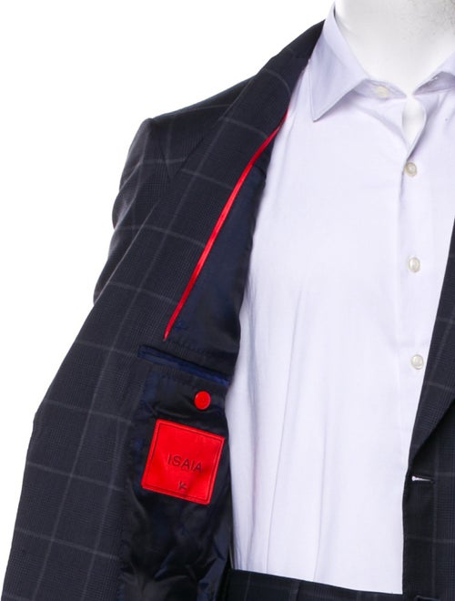 Isaia Wool Plaid Print Two-Piece Blazer