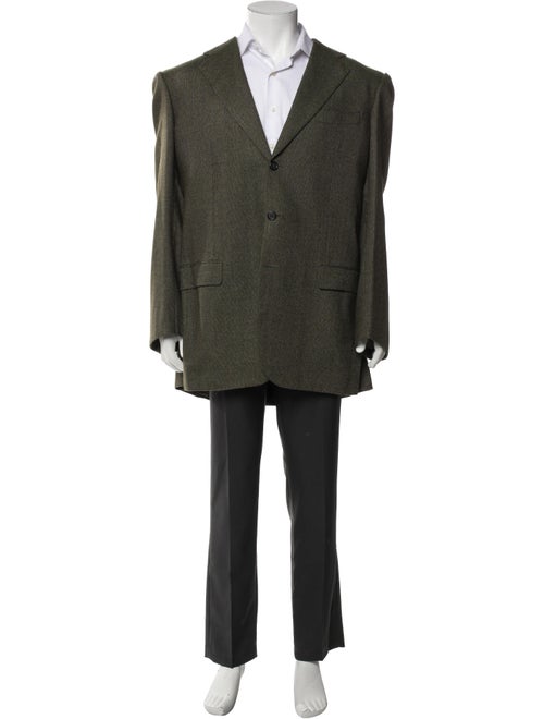 Isaia Cashmere Tweed Pattern Overcoat