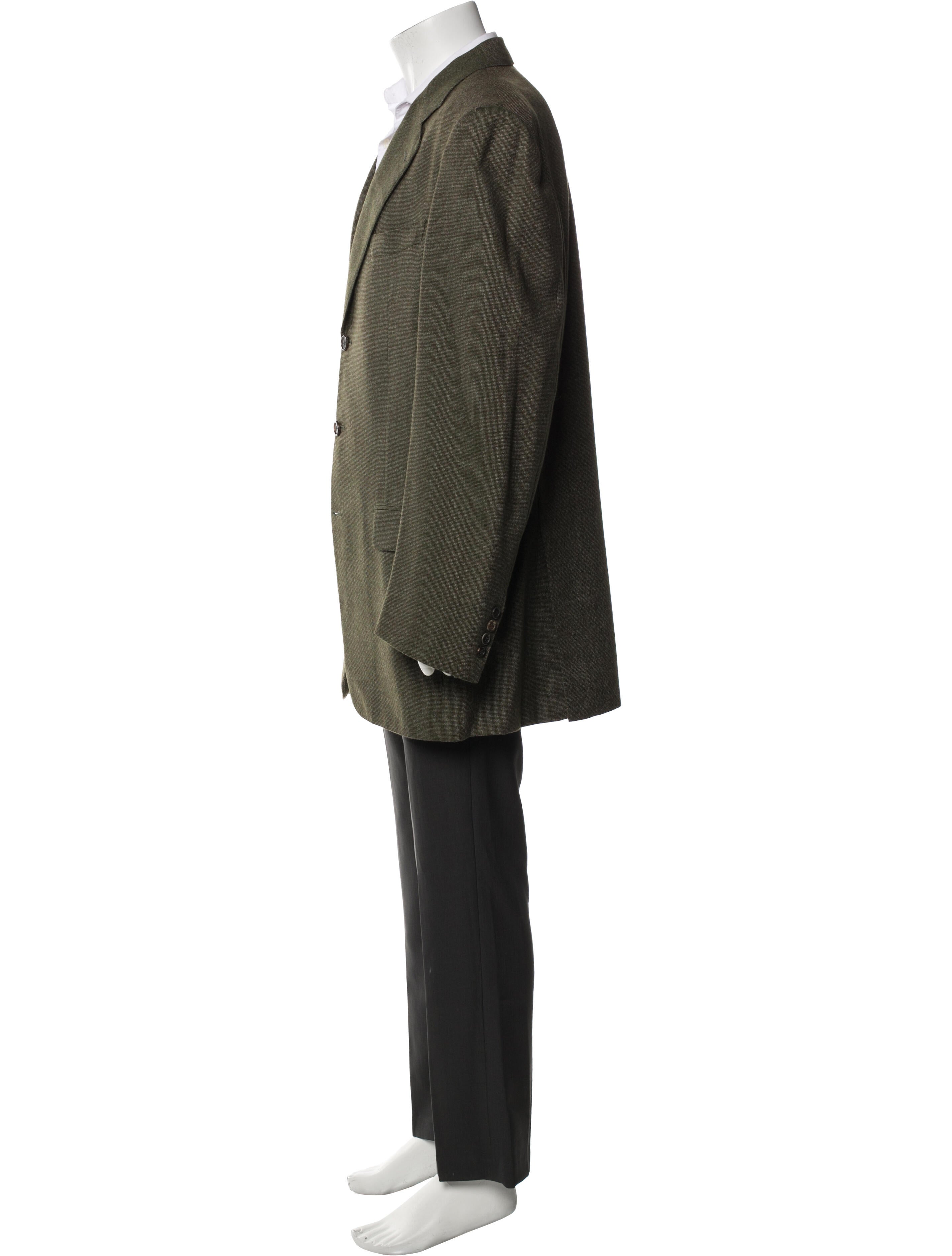 Isaia Cashmere Tweed Pattern Overcoat