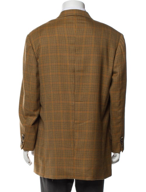 Isaia Cashmere Plaid Print Overcoat