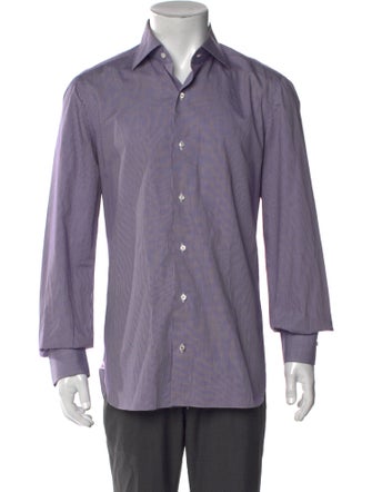 Isaia Plaid Print Long Sleeve Dress Shirt