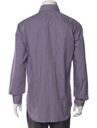 Isaia Plaid Print Long Sleeve Dress Shirt