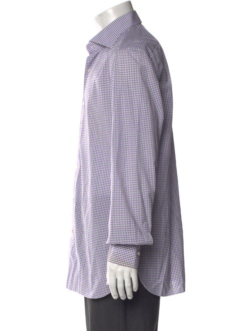 Isaia Plaid Print Long Sleeve Dress Shirt