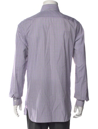 Isaia Plaid Print Long Sleeve Dress Shirt