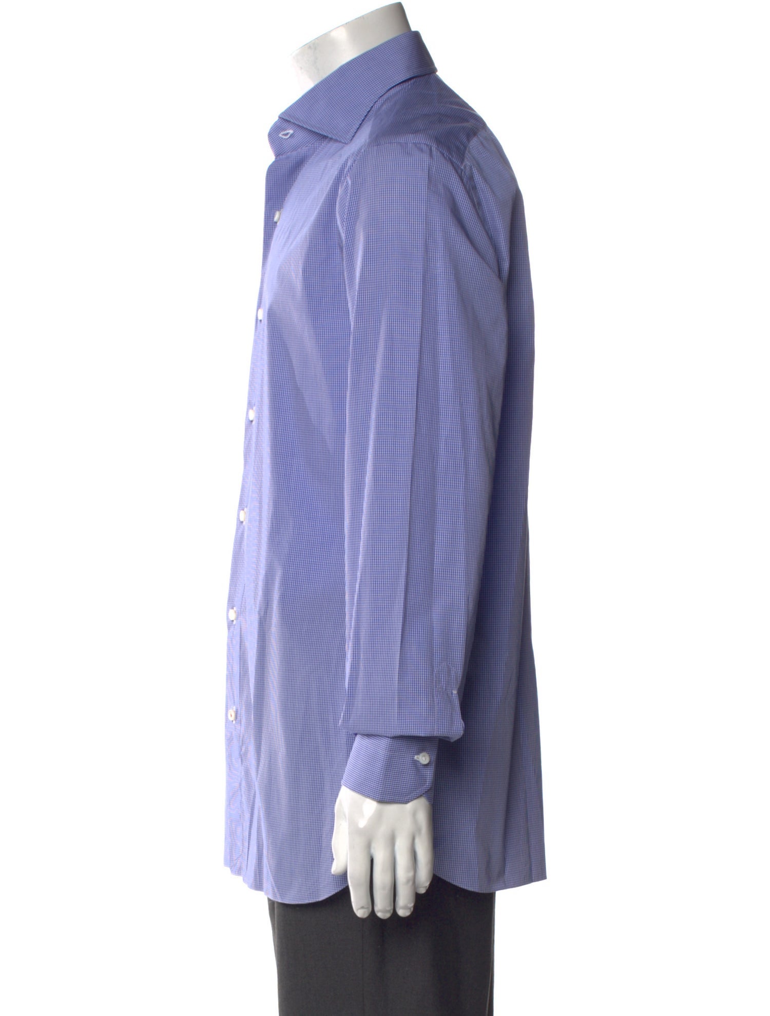 Isaia Plaid Print Long Sleeve Dress Shirt