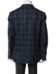 Isaia Wool Plaid Print Peacoat