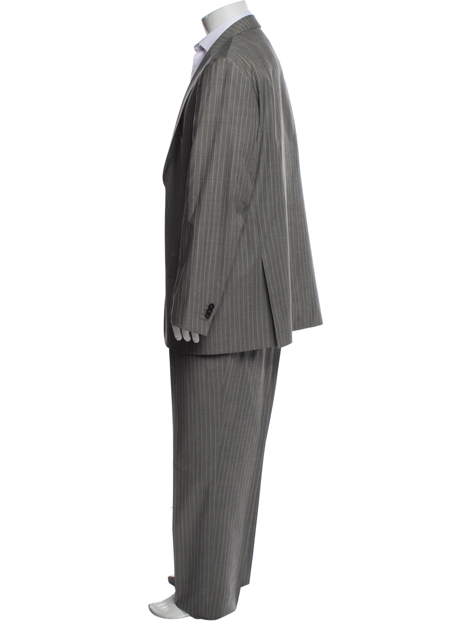 Isaia Wool Striped Two-Piece Suit
