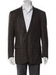 Isaia Wool Plaid Print Peacoat