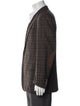 Isaia Wool Plaid Print Peacoat