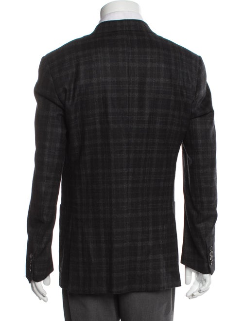 Isaia Wool Plaid Print Blazer