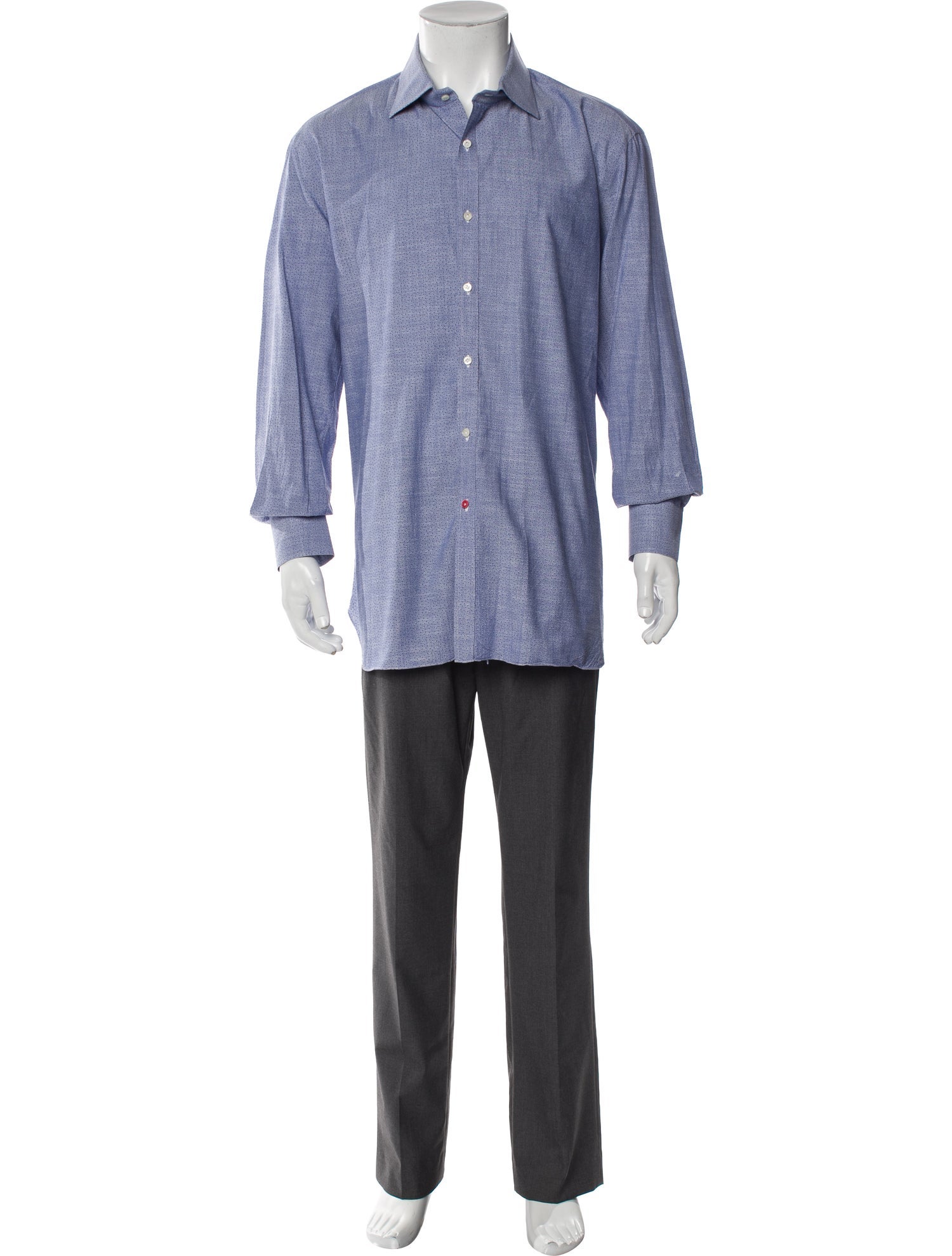 Isaia Printed Long Sleeve Dress Shirt