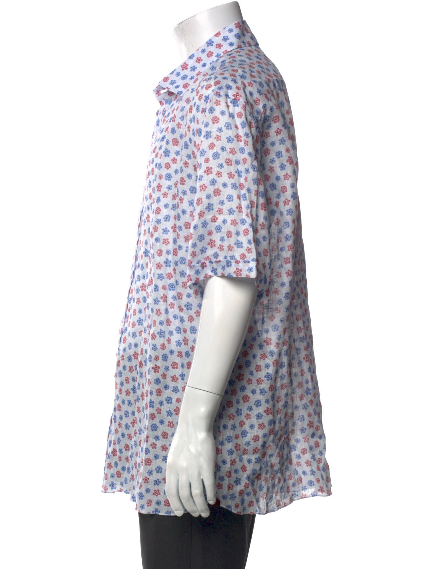 Isaia Linen Printed Shirt w/ Tags