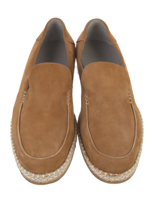 Isaia Suede Whipstitch Trim Loafers