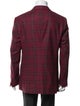 Isaia Wool Plaid Print Peacoat