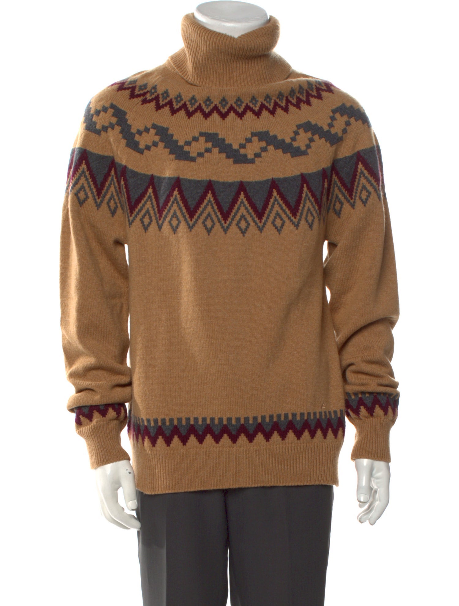 Isaia Cashmere Graphic Print Pullover