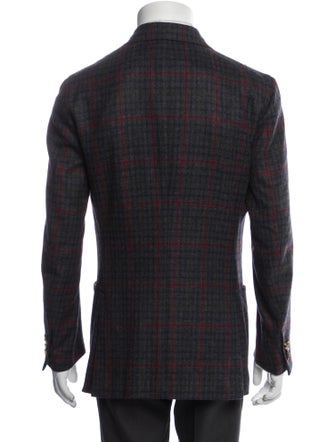 Isaia Grey Patterned Blazer