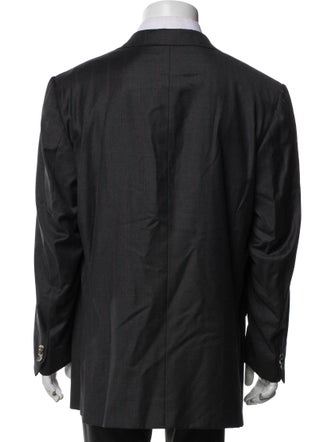 Isaia Wool Embroidered Accent Blazer