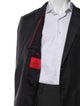 Isaia Wool Embroidered Accent Blazer