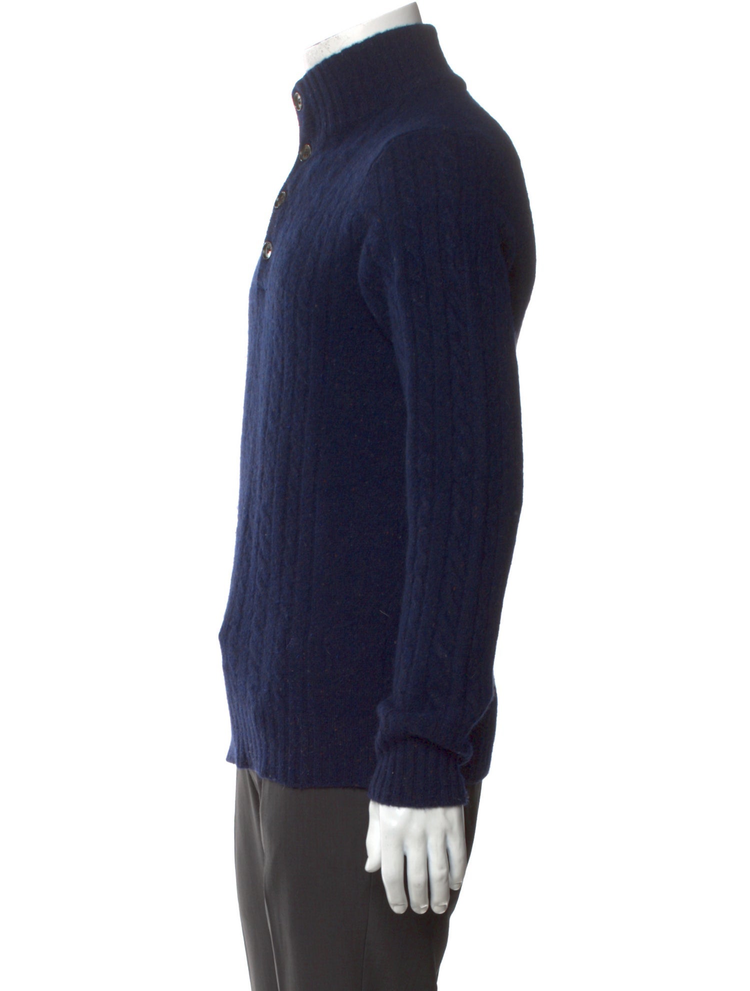 Isaia Wool Turtleneck Polo Sweater