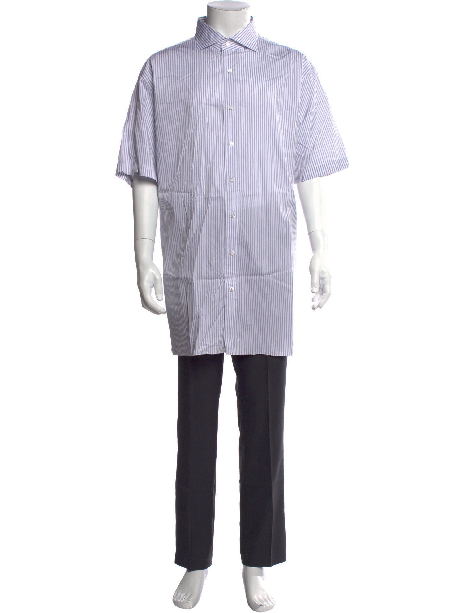 Isaia Striped Short Sleeve Shirt