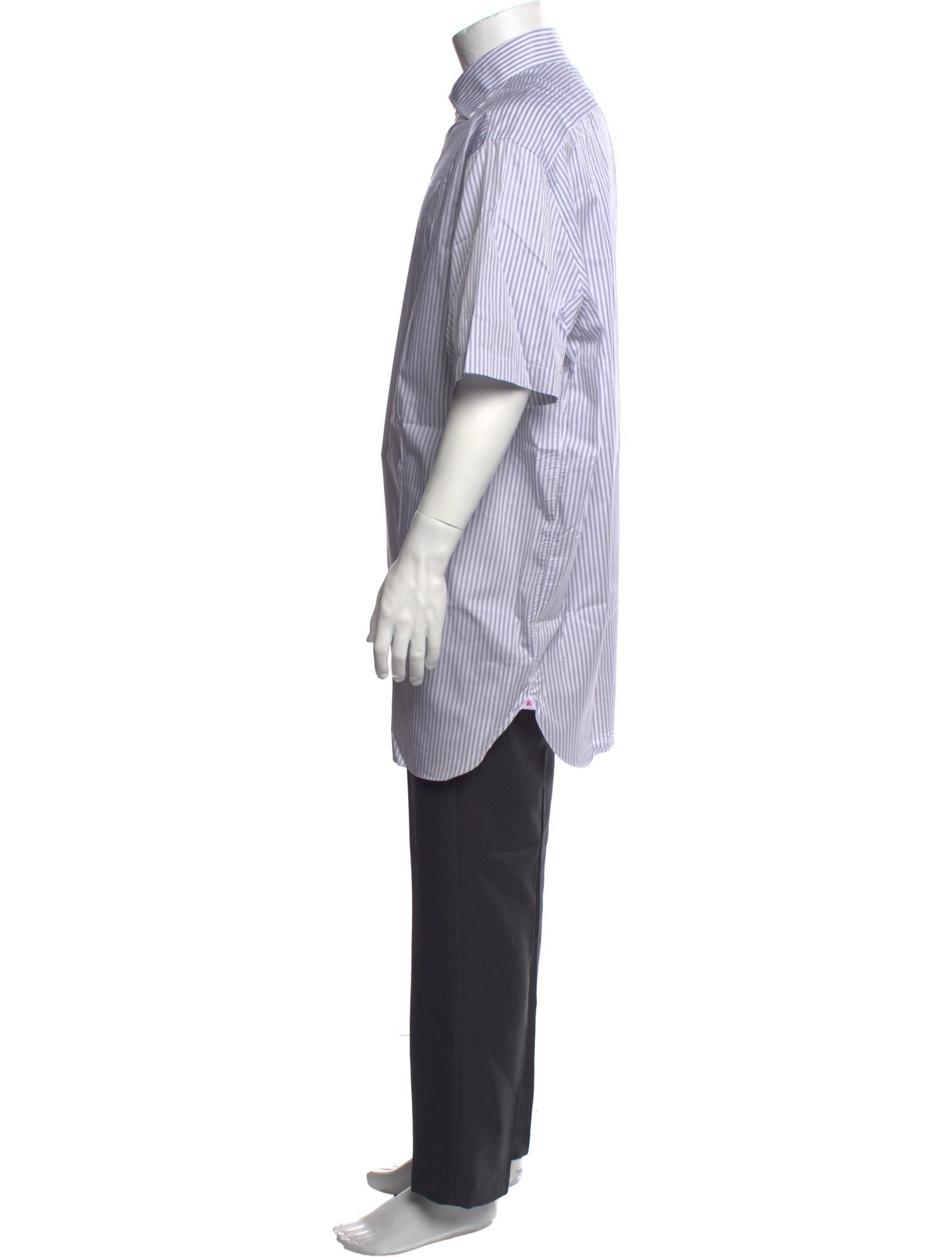 Isaia Striped Short Sleeve Shirt