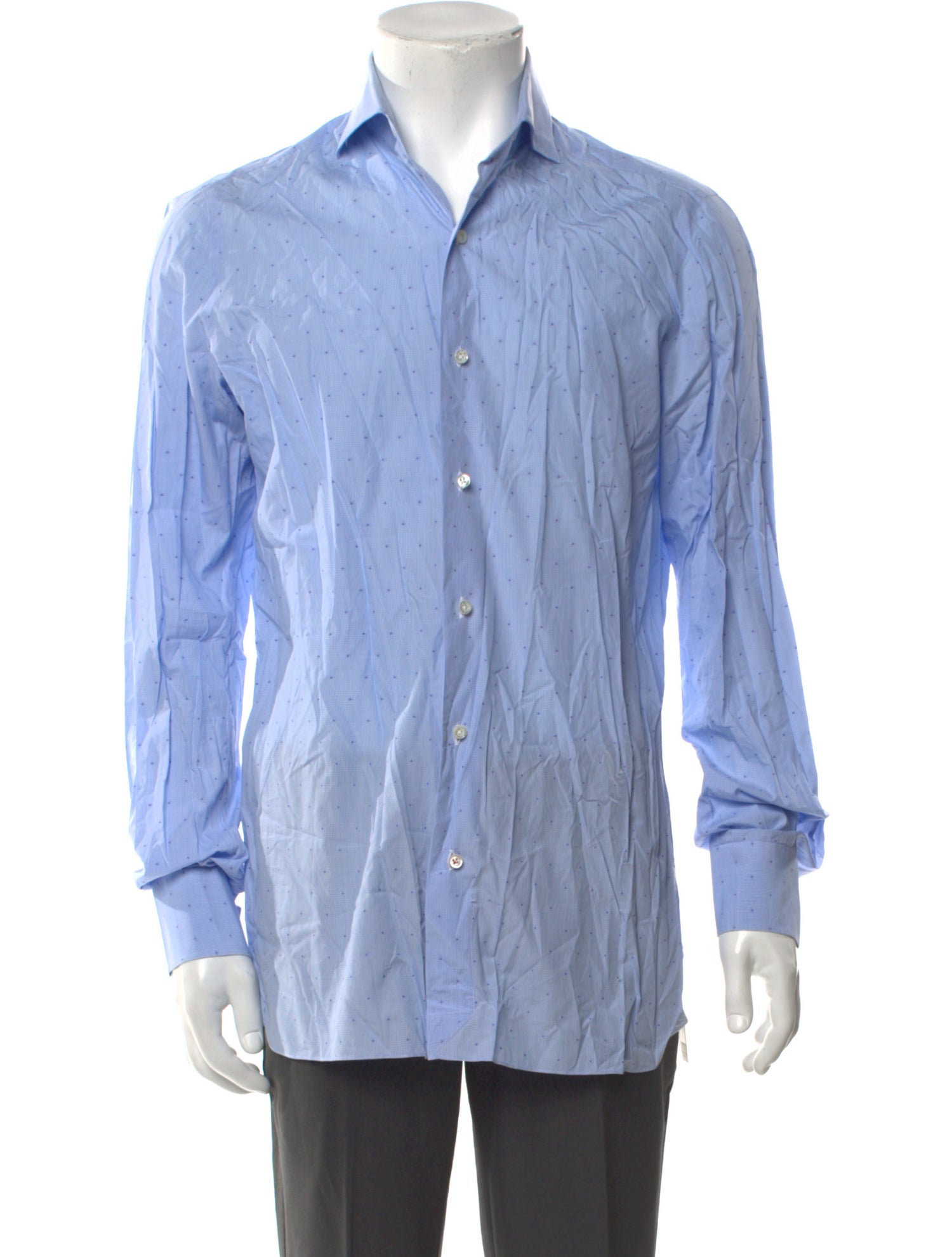 Isaia Polka Dot Print Long Sleeve Dress Shirt