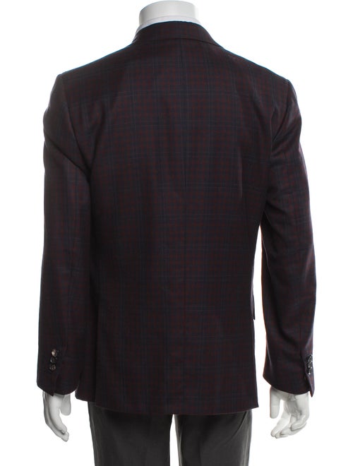 Isaia Wool Plaid Print Blazer