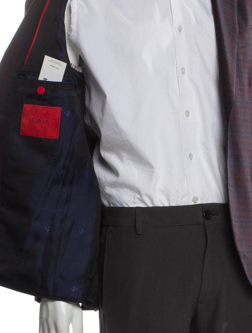 Isaia Wool Plaid Print Blazer