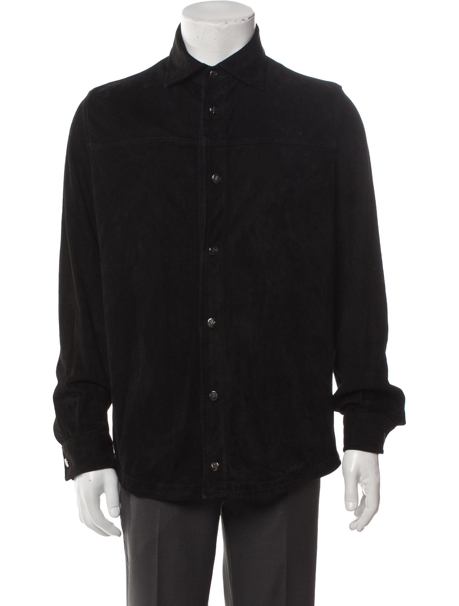 Isaia Leather Long Sleeve Shirt