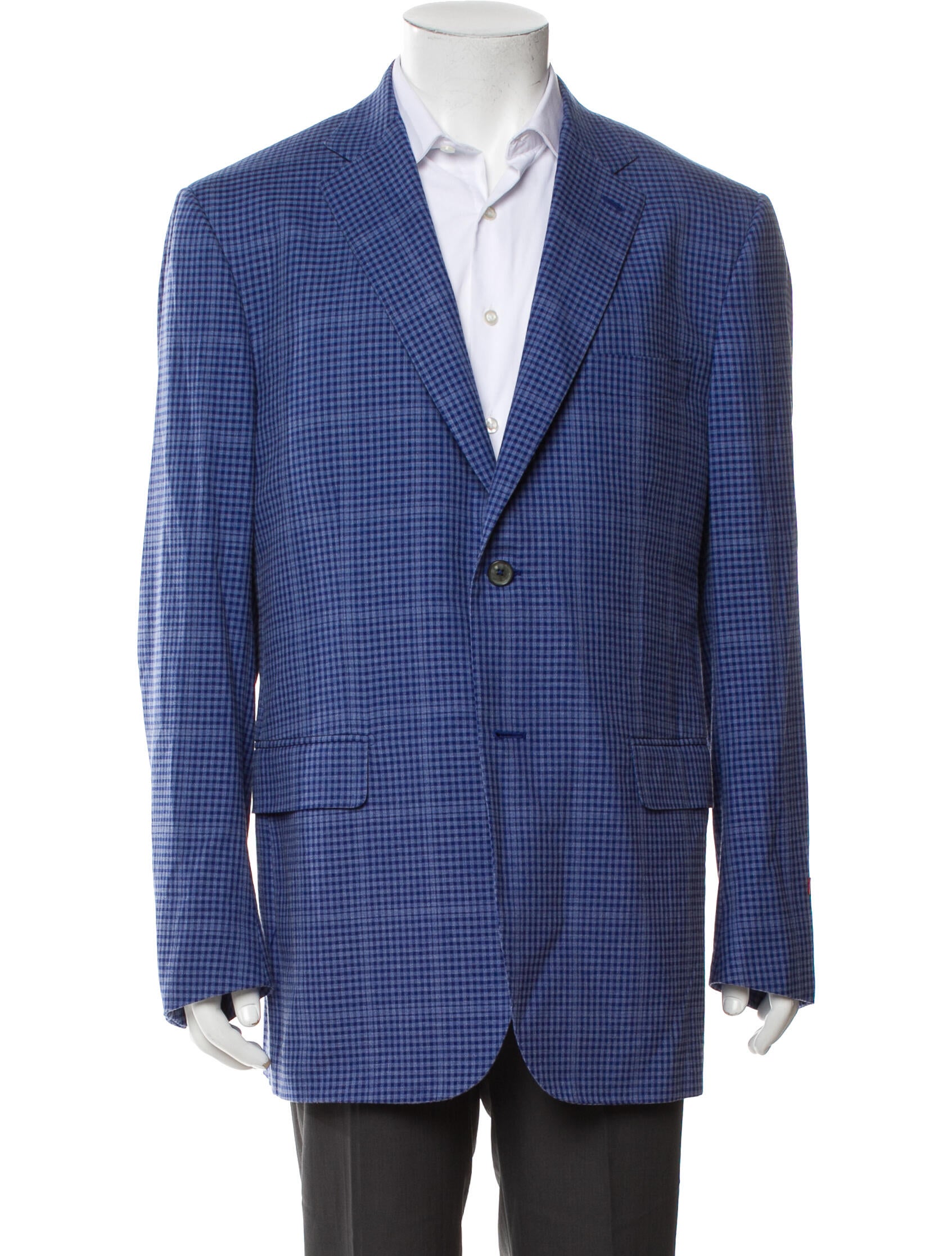 Isaia Plaid Print Sport Coat