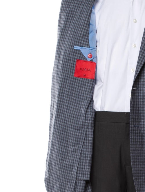 Isaia Silk Plaid Print Blazer