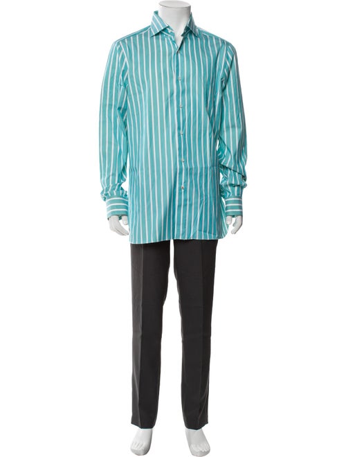 Isaia Striped Long Sleeve Dress Shirt