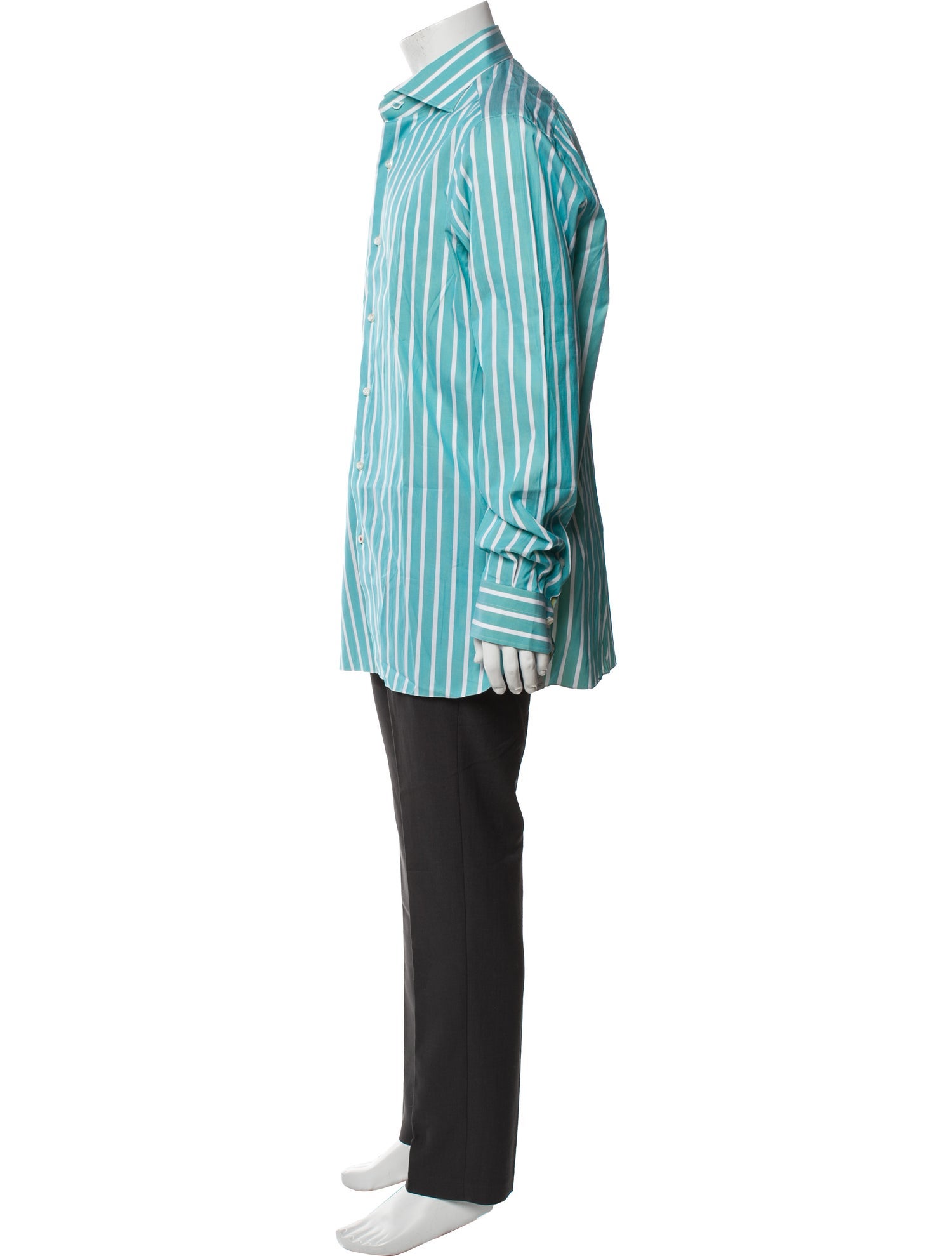 Isaia Striped Long Sleeve Dress Shirt