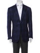 Isaia Wool Plaid Print Blazer