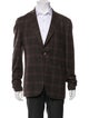 Isaia Wool Plaid Print Blazer