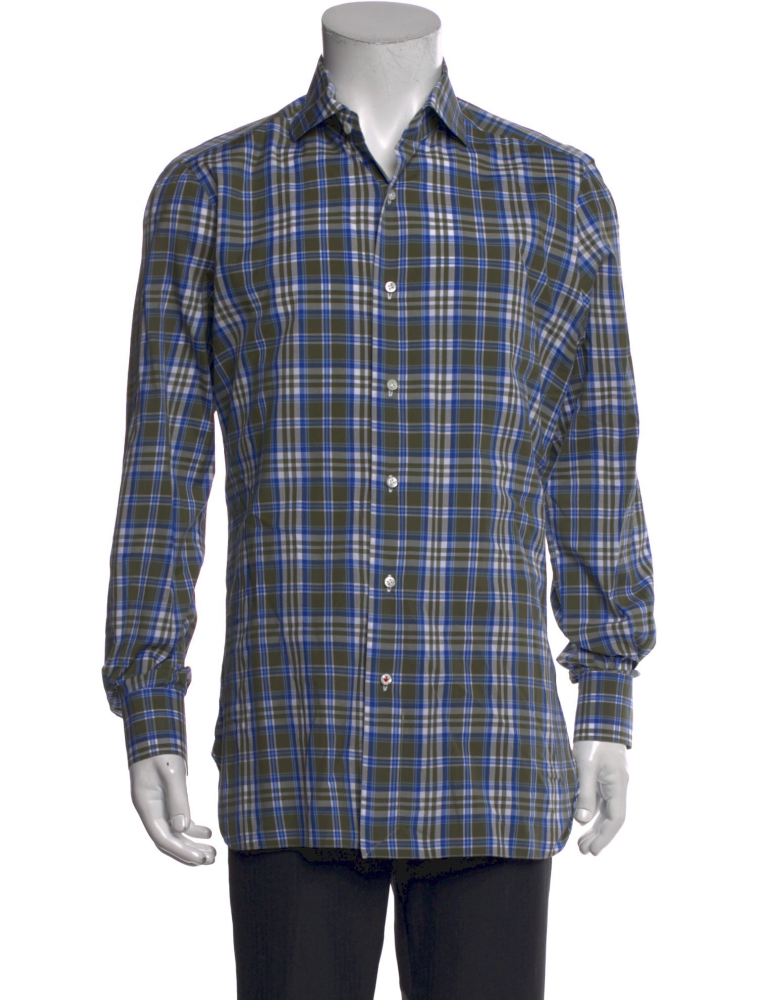 Isaia Plaid Print Long Sleeve Shirt