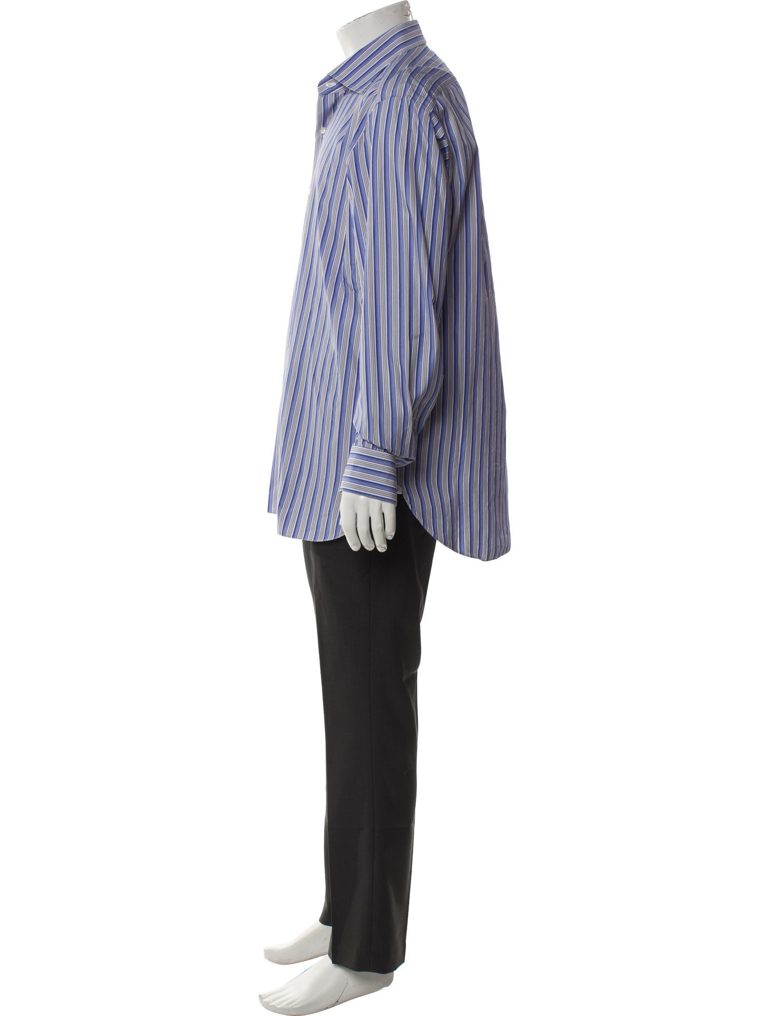 Isaia Striped Long Sleeve Dress Shirt