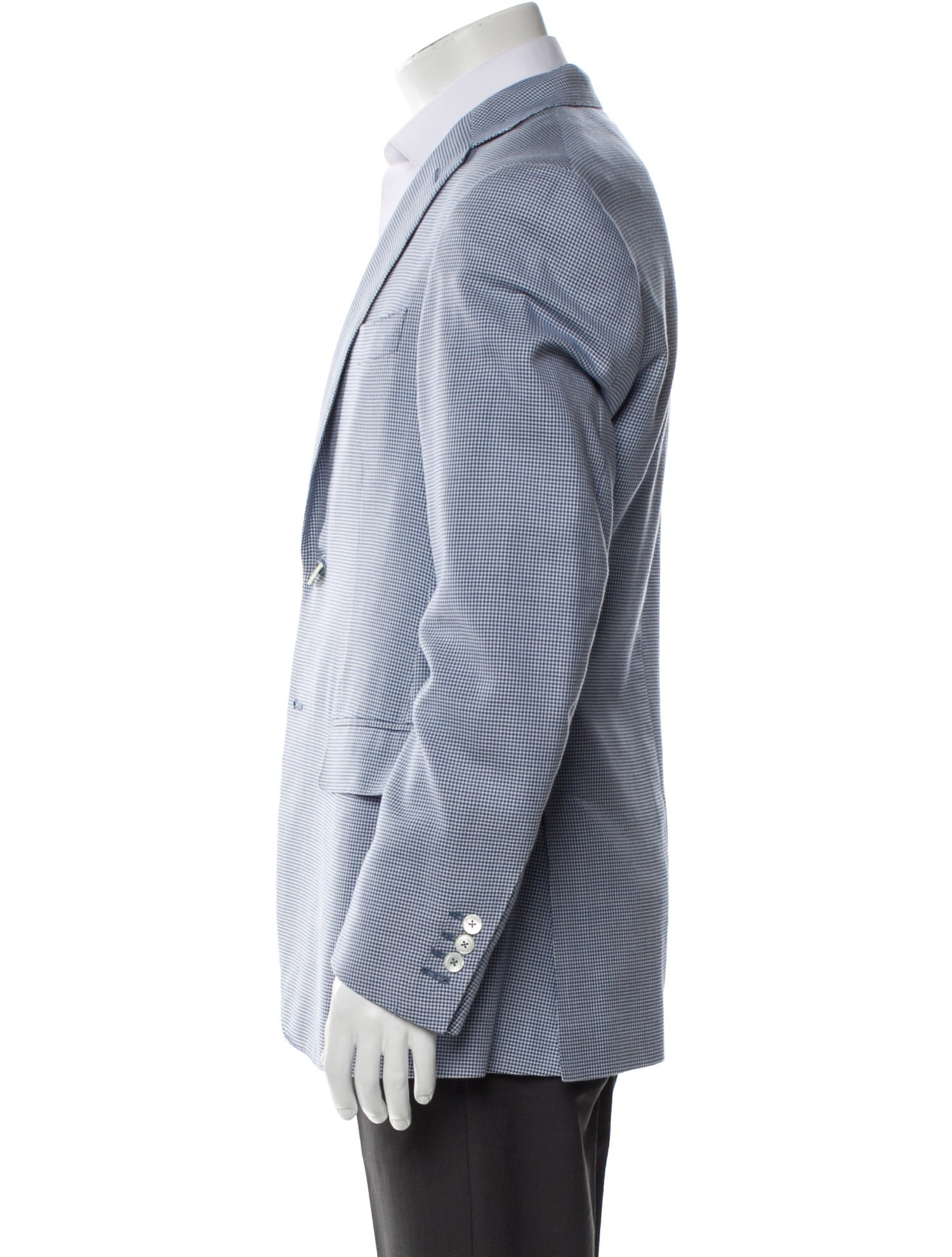 Isaia Plaid Print Peacoat