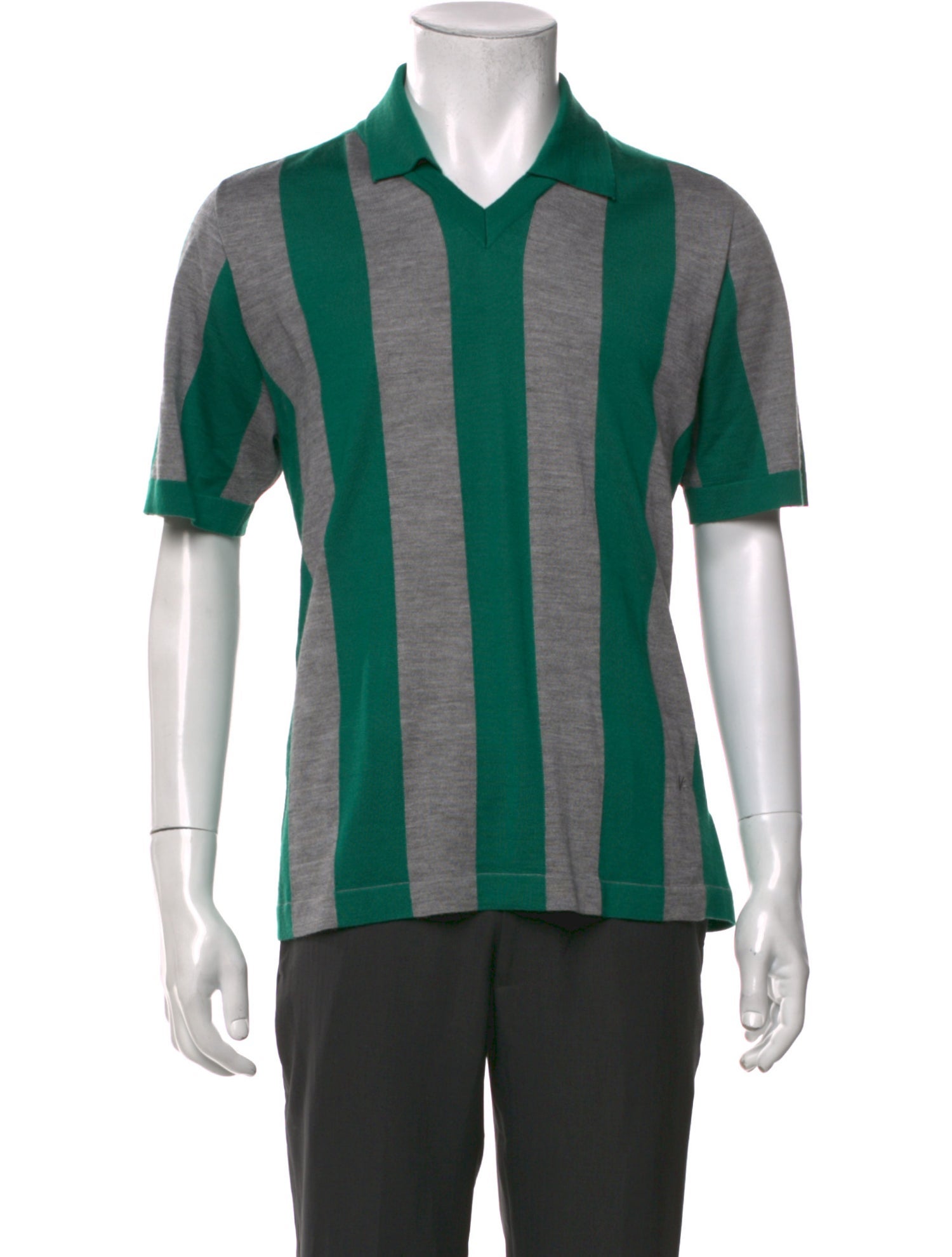 Isaia Cashmere Striped Polo Shirt