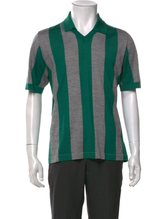 Isaia Cashmere Striped Polo Shirt